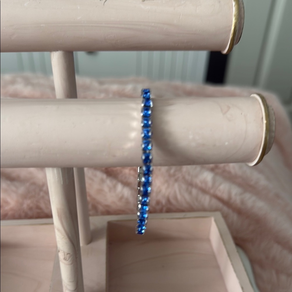 Touchstone Crystal by Swarovski Sapphire Blue Stretch Bracelet